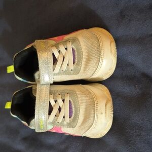 Carter's Kids Glitter Strap Sneakers - Pink, Silver And White